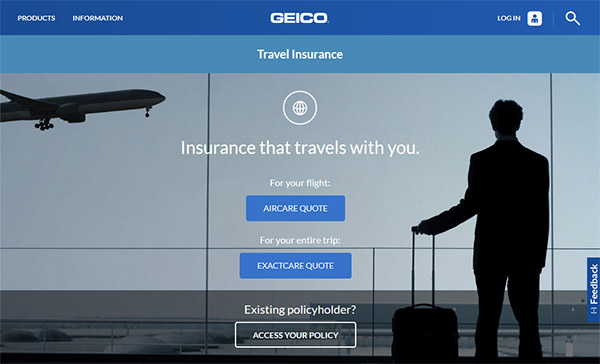 GEICO.com G4 Redesign - Travel Insurance