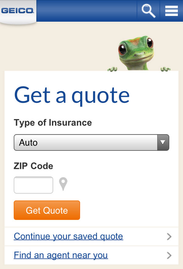 GEICO.com Responsive - Homepage (small)