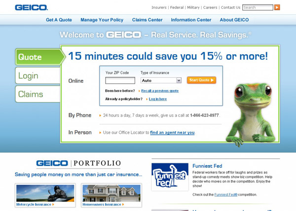 GEICO.com (2011 Homepage)