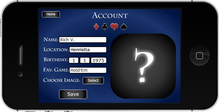 Rich Kid Poker - Account View