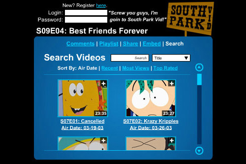 South Park Vid - Search